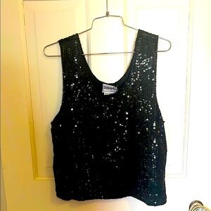 Black Sequin Women's Top